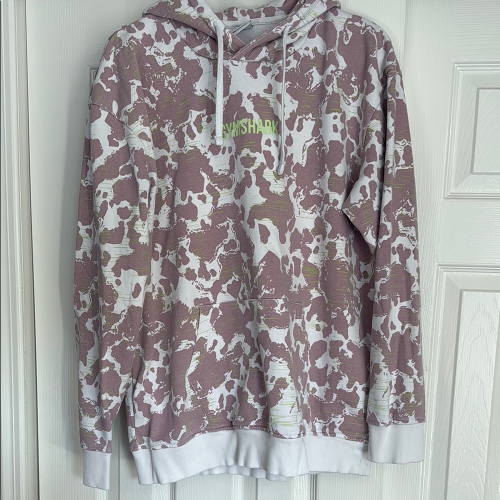 Gymshark Women’s Mauve & White Camo Crewneck Hoodie